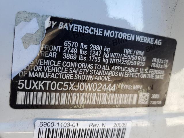 5UXKT0C5XJ0W02444 BMW X5 Xdr40e