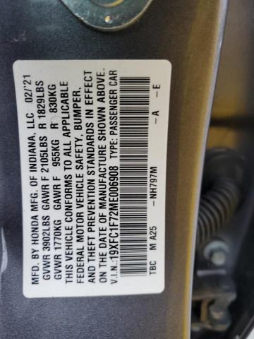 19XFC1F72ME006908 Honda CIVIC EXL