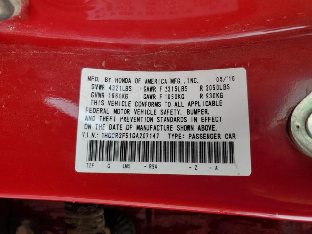 1HGCR2F51GA207147 Honda Accord Sport