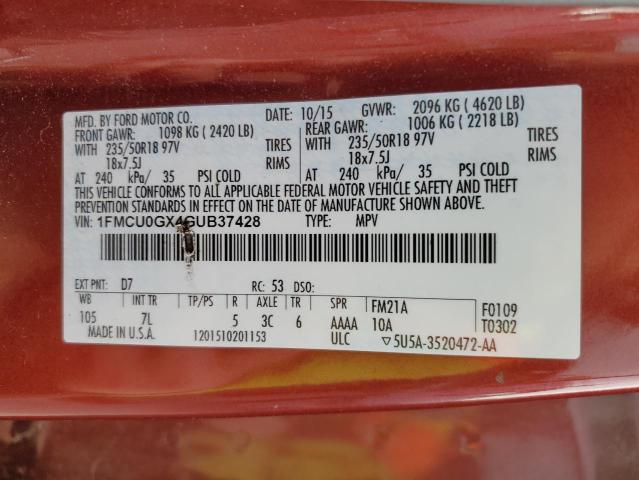 1FMCU0GX4GUB37428 Ford ESCAPE SE