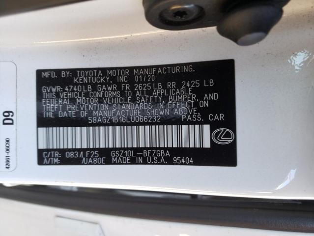 58AGZ1B16LU066232 Lexus Es 350 F-sport