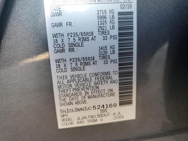5N1DL0MN3JC524169 Infiniti QX60