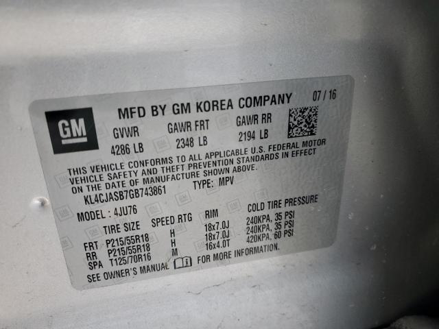 KL4CJASB7GB743861 Buick Encore