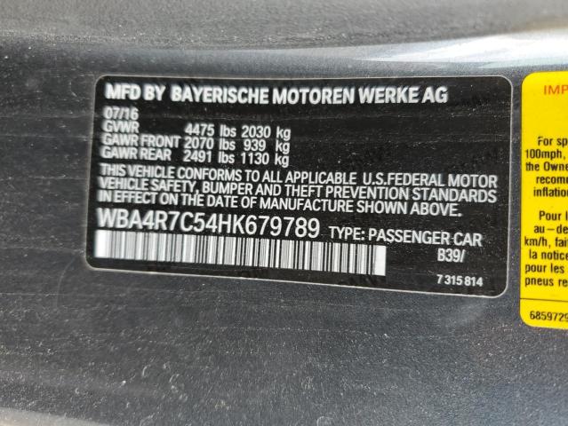 WBA4R7C54HK679789 BMW 430I