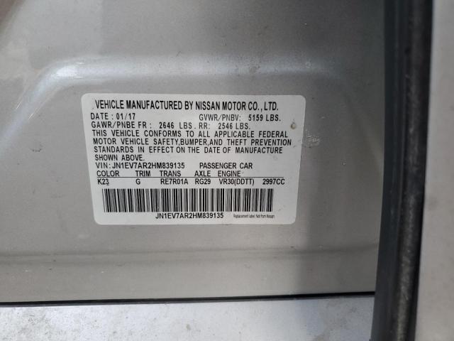 JN1EV7AR2HM839135 Infiniti Q50 Premium
