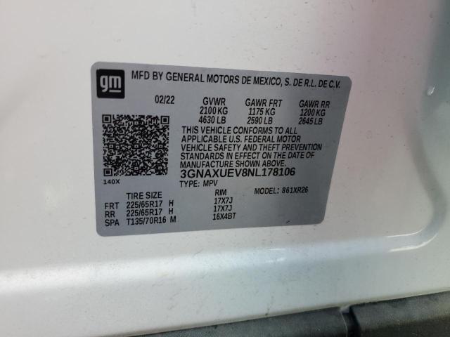3GNAXUEV8NL178106 Chevrolet EQUINOX LT