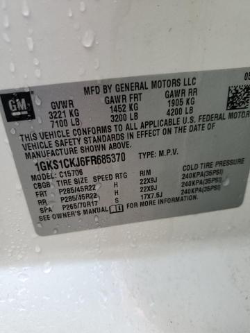 1GKS1CKJ6FR685370 GMC YUKON DENALI