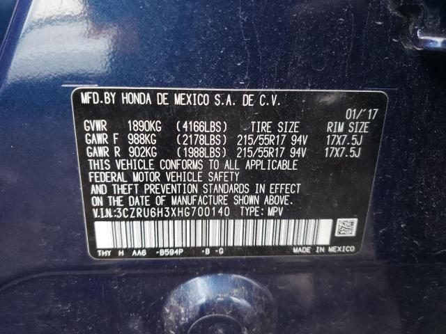 3CZRU6H3XHG700140 Honda HR-V LX