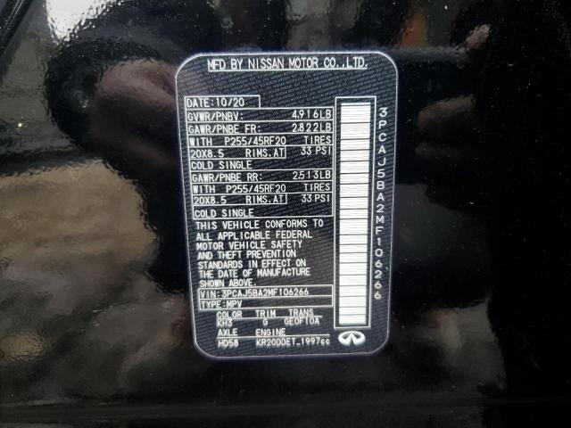 3PCAJ5BA2MF106266 Infiniti Qx50 Luxe