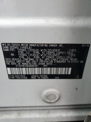 2T3ZFREV0EW080367 Toyota RAV4 LE