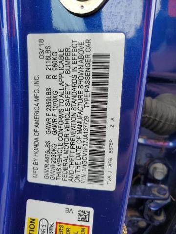 1HGCV1F37JA137729 Honda Accord Sport