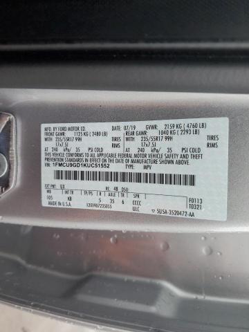 1FMCU9GD1KUC51552 Ford ESCAPE SE