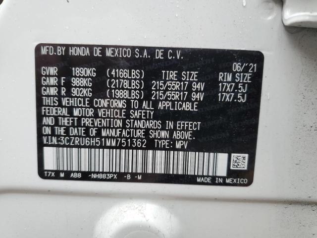3CZRU6H51MM751362 Honda HR-V EX