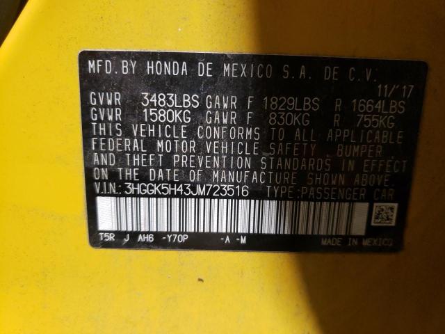3HGGK5H43JM723516 Honda FIT LX