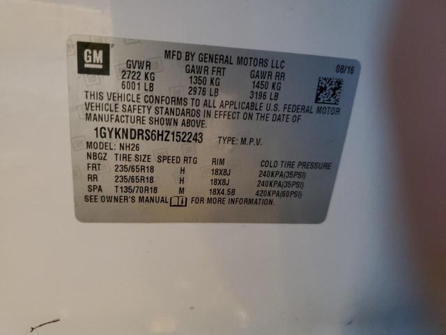 1GYKNDRS6HZ152243 Cadillac XT5 LUXURY