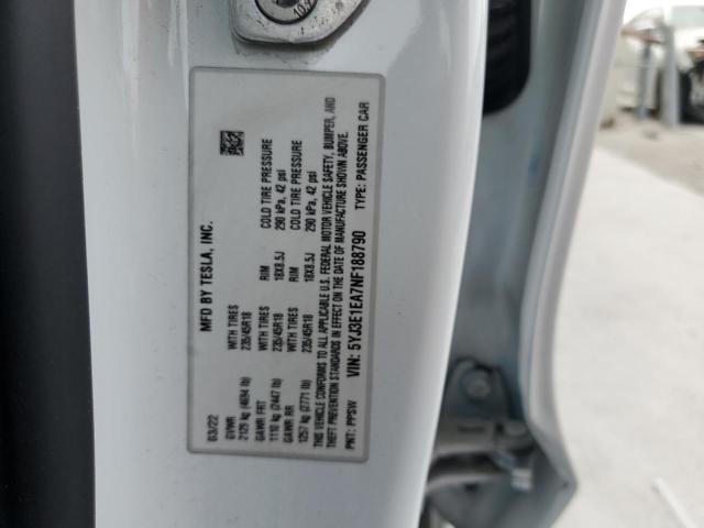 5YJ3E1EA7NF188790 Tesla MODEL 3