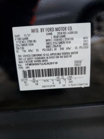 1FM5K8GT2JGA20110 Ford EXPLORER SPORT
