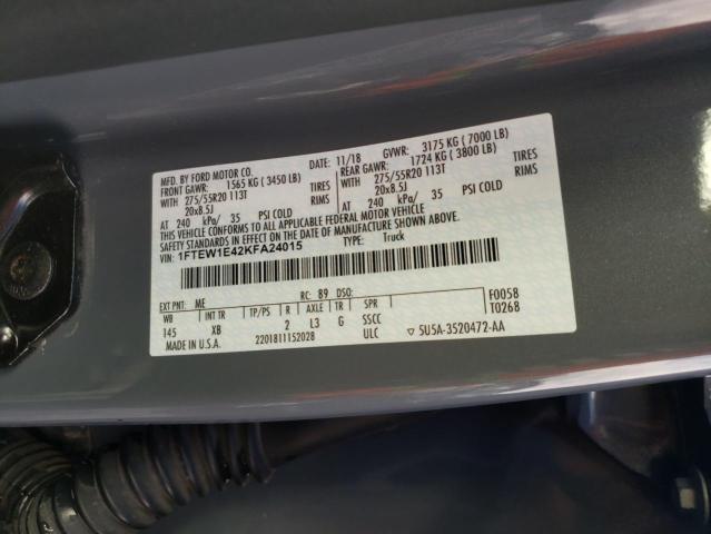 1FTEW1E42KFA24015 Ford F150 Supercrew