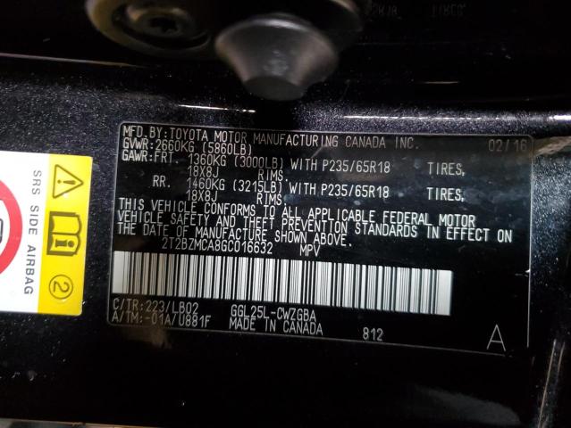 2T2BZMCA8GC016632 Lexus Rx 350 Base