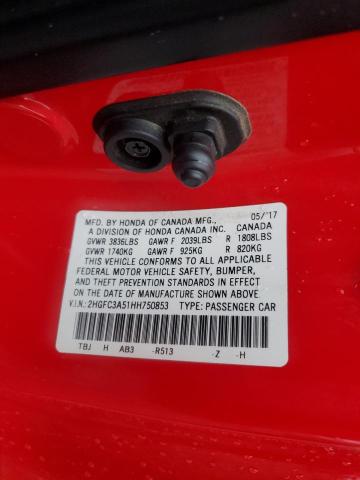 2HGFC3A51HH750853 Honda CIVIC SI