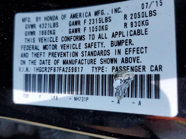 1HGCR2F87FA259617 Honda ACCORD EXL