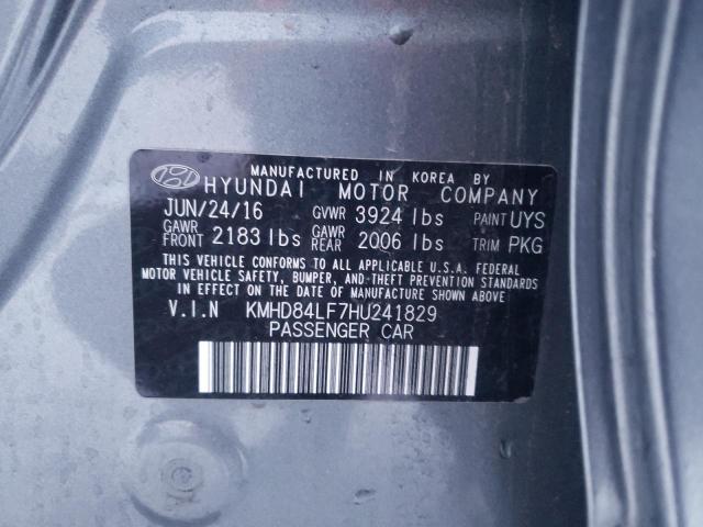 KMHD84LF7HU241829 Hyundai ELANTRA SE