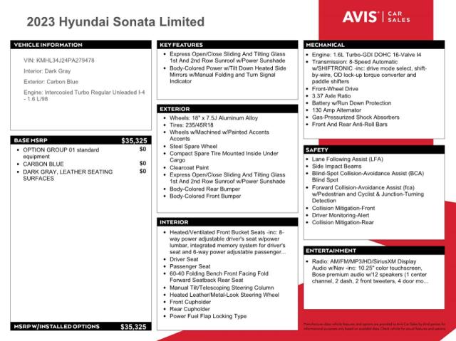 KMHL34J24PA279478 Hyundai Sonata Limited
