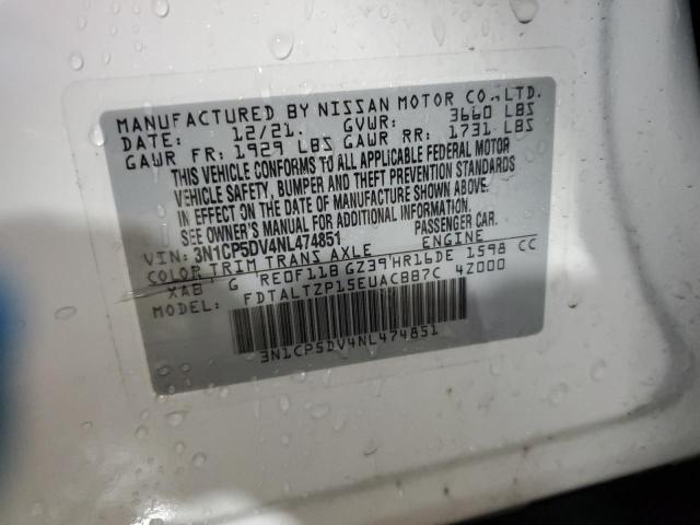 3N1CP5DV4NL474851 Nissan KICKS SR