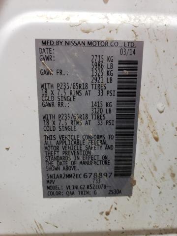 5N1AR2MM2EC678897 Nissan Pathfinder S