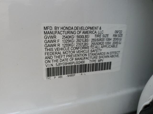 5J8YD9H46PL002400 Acura Mdx Technology
