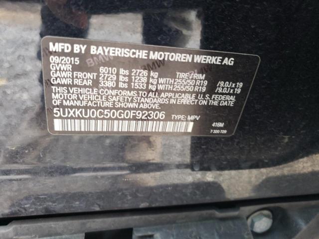 5UXKU0C50G0F92306 BMW X6 Sdrive35i