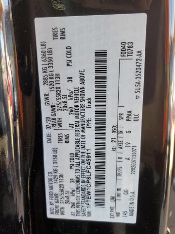 1FTEW1CP8LFC45911 Ford F150 Supercrew