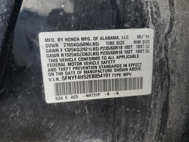 5FNYF4H52EB054191 Honda PILOT EXL