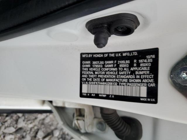 SHHFK7H44HU206132 Honda Civic Sport