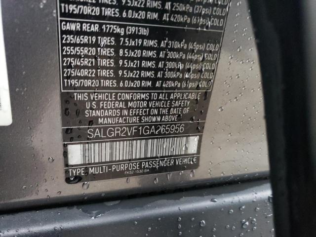 SALGR2VF1GA265956 Land Rover RANGE ROVE