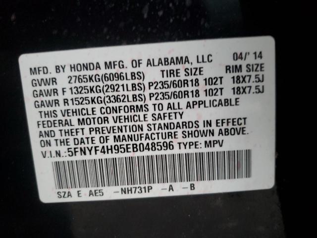 5FNYF4H95EB048596 Honda Pilot Touring