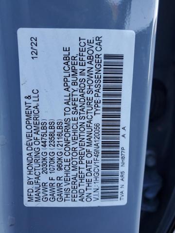1HGCV1F49NA120056 Honda Accord Sport Se