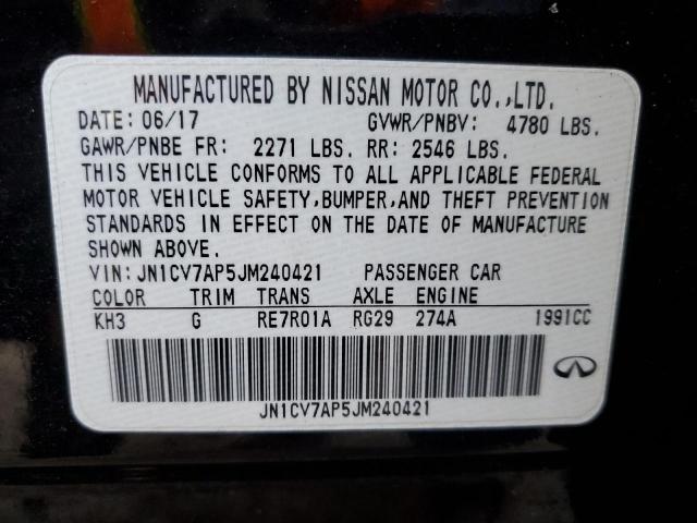 JN1CV7AP5JM240421 Infiniti Q50 PURE