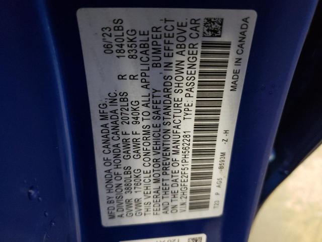 2HGFE2F51PH562281 Honda Civic Sport