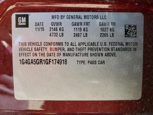1G4GA5GR1GF174918 Buick Lacrosse
