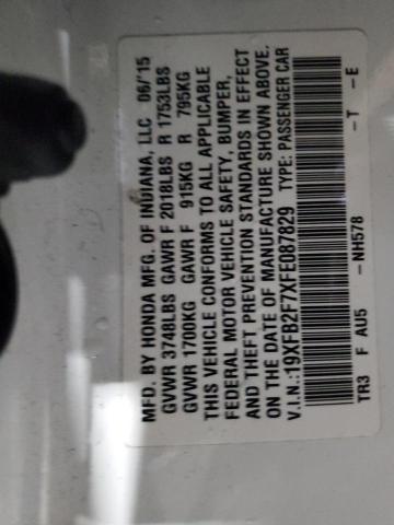 19XFB2F7XFE087829 Honda CIVIC SE