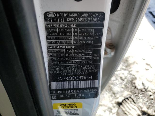 SALFR2BGXEH397224 Land Rover LR2 HSE