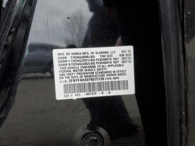 5FNYF4H3XFB075130 Honda PILOT SE