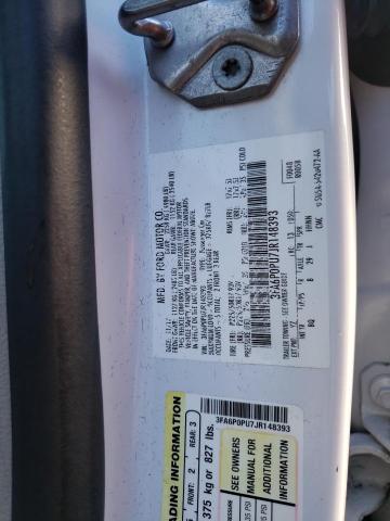 3FA6P0PU7JR148393 Ford Fusion Se Phev