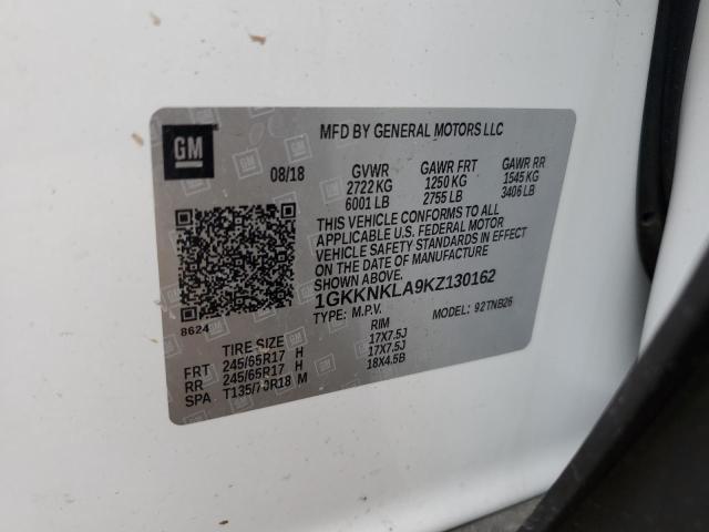 1GKKNKLA9KZ130162 GMC ACADIA SLE