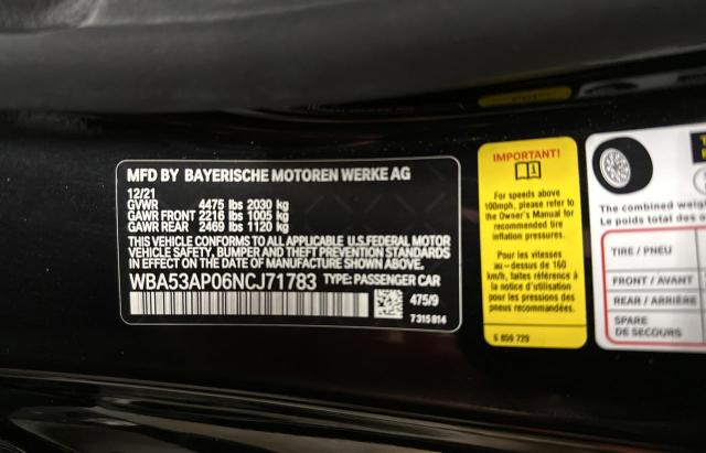 WBA53AP06NCJ71783 BMW 430I