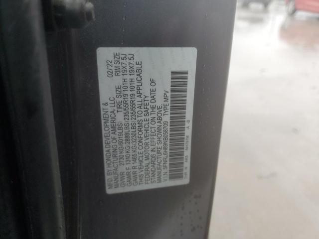 5FNRL6H89NB058709 Honda Odyssey Touring