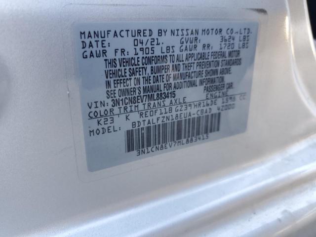3N1CN8EV7ML883415 Nissan VERSA SV