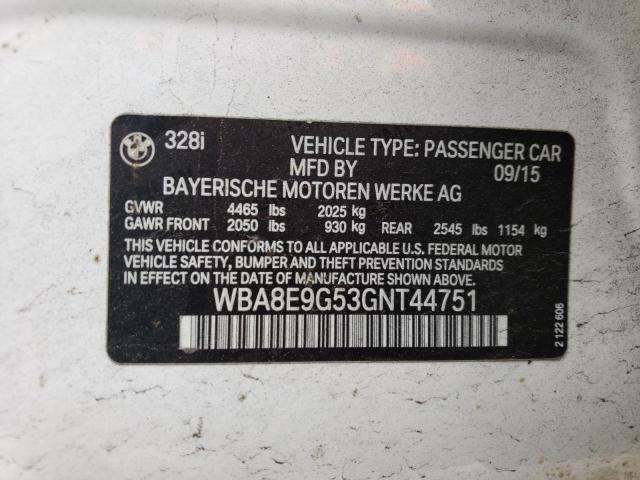 WBA8E9G53GNT44751 BMW 328 I Sulev