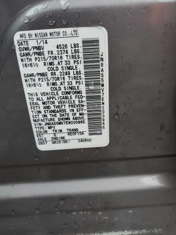 JN8AS5MV7EW200965 Nissan Rogue Select S